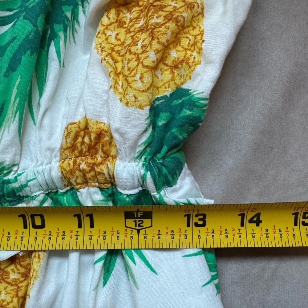 J‎ Crew Pineapple Ruffle Maxi Dress Size 4 Summer Beachy Resort Square Neck Vaca